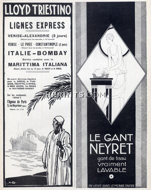 Neyret (Gloves) 1927 Henri Mercier, Lloyd Triestino
