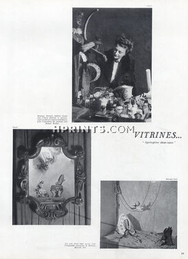 Vitrines... et fanfreluches, 1946 - Annie Beaumel Shop windows, Fath, Hermès, Ricci, 3 pages