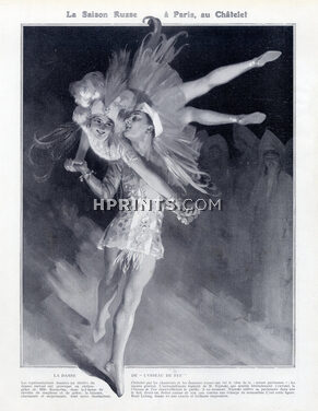 Tamara Karsavina & Vaslav Nijinsky 1909 "L'Oiseau de feu" Ballet Russe, René Lelong