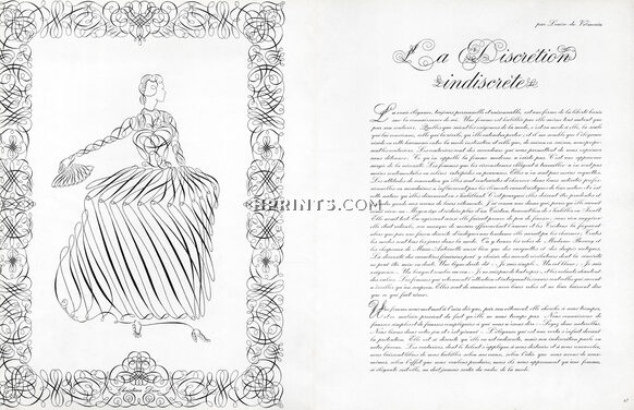 La Discrétion indiscrète, 1948 - Christian Dior Simone Souchi, The indiscreet Discretion, Text by Louise de Vilmorin