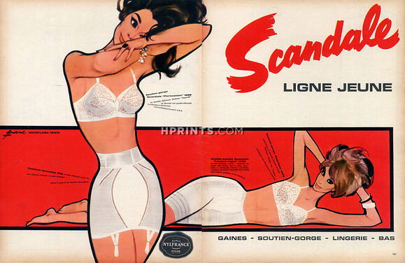 Scandale (Lingerie) 1963 Pierre Couronne, Girdle & Bra
