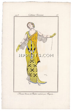 Léon Bakst 1913 Journal des Dames et des Modes Costumes Parisiens N°73 Paquin