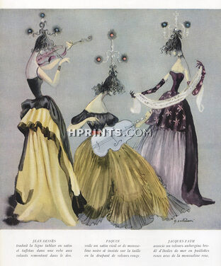 Jean Dessès 1947 Paquin, Jacques Fath, Giulio Coltellacci