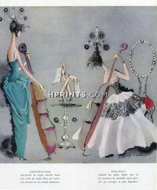 Christian Dior & Nina Ricci 1947 Giulio Coltellacci, Evening Gown