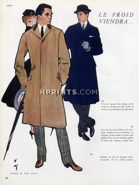 René Gruau 1955 Fashion illustration for Men
