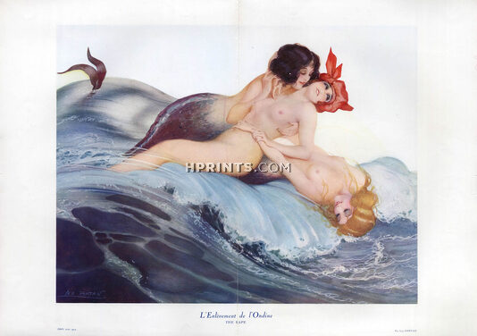 Léo Fontan 1924 L'Enlèvement de l'Ondine - The Rape, Mermaids, Nude