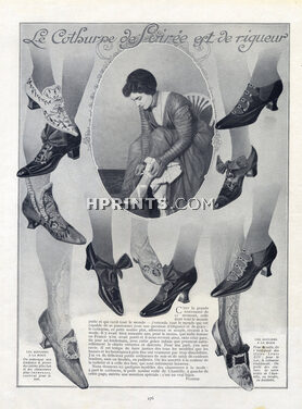 Shoes, Cothurnes de soirée 1910 Evening Buskins, Evening Shoes