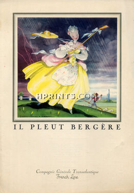 Jean Adrien Mercier 1954 Lunch Menu Liberté Transatlantic Liner, French Line, 4 Pages, Shepherdess, 4 pages