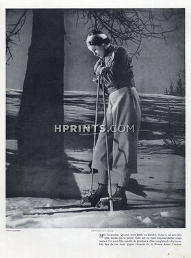Madeleine de Rauch (Knicker, Ski Wear) 1936 Jacqueline Quesnel, Photo Lipnitsky, Skis André Tunmer