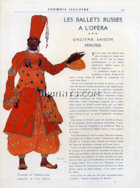 Les Ballets Russes à l'Opéra, 1920 - Léon Bakst, Picasso, André Derain Russian Ballet, Karsavina, Massine, Nemchinova..., Text by Jean Bernier, 20 pages