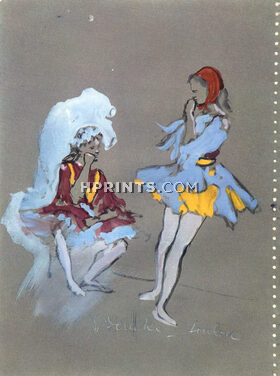 Christian Bérard 1954 Costume Designs, Morzatiana Ballet, Ballet