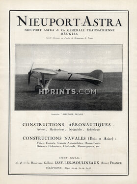 Nieuport-Astra (Aéronautiques & Navales) 1923 Aéroplanes, Sesquiplan, Nieuport-Delage