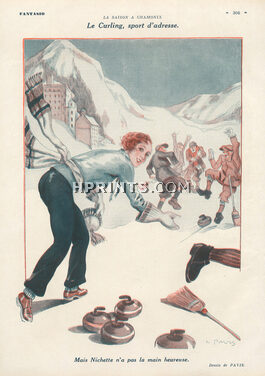 Georges Pavis 1930 Curling, Chamonix