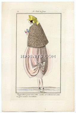 Le Goût du Jour 1920 N°14 Marcelle Pichon, Hitched up Dress Ribbon Bow Pochoir