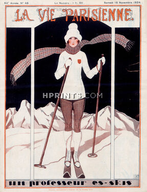 Georges Léonnec 1924 Skiing