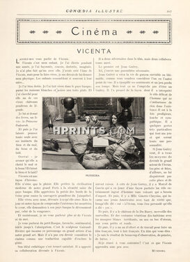 Vicenta, 1920 - Cinema, Texte par Musidora