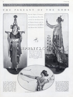 The Pageant of the Gods, 1916 - Lucile - Lady Duff Gordon Theatre Costume, Egypt, Greece, India, 5 pages