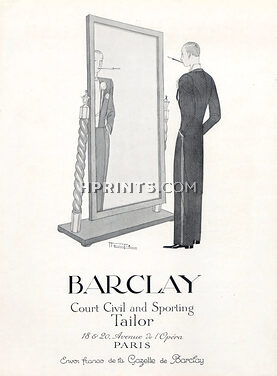 Barclay (Men's Clothing) 1926 Court Civil and Sporting Tailor, Marcel Hemjic, CoatTails