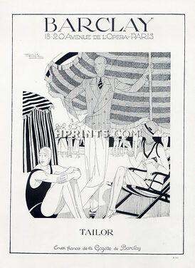 Barclay (Men's Clothing) 1927 Marcel Jacques Hemjic, In the Beach