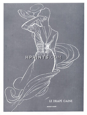 Maggy Rouff (Couture) 1945 René Gruau