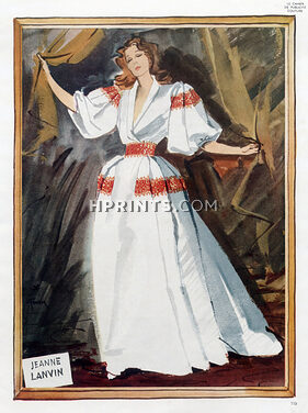 Jeanne Lanvin 1945 Evening Gown, René Gruau