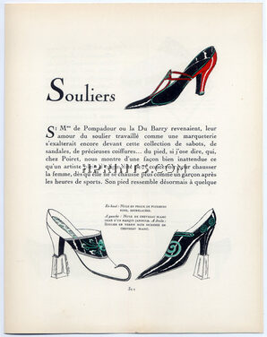 Souliers, 1921 - Perugia Shoes for Paul Poiret, La Gazette du Bon Ton, Text by Jean de Bonnefon, 4 pages