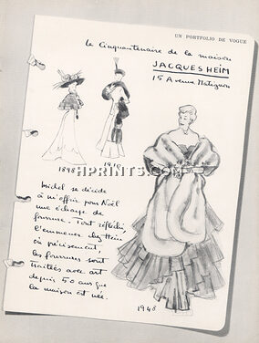 Jacques Heim (Couture) 1948 Fur, Fiftieth anniversary of the House