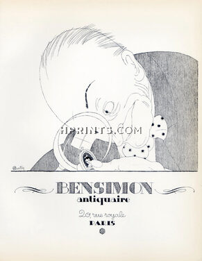 Bensimon (Antiquaire Jewels) 1928 Lithograph PAN Paul Poiret, Charles Martin