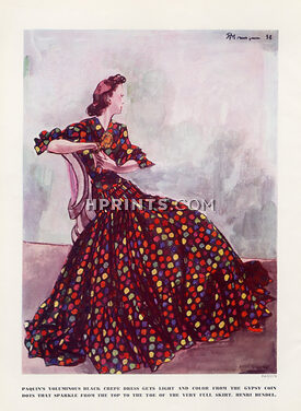 Paquin (Couture) 1938 Gypsy Dress Style, Pierre Mourgue