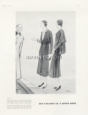 Chanel 1930 René Bouët-Willaumez, Diner Suit, Hats from Rose Valois