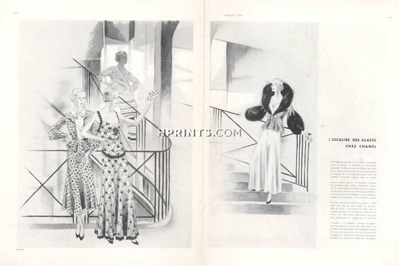Chanel 1931 L'escalier des glaces, the famous faceted mirrored spiral staircase... rue Cambon