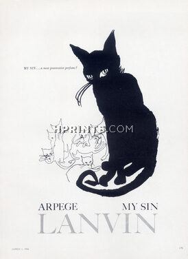 Lanvin (Perfumes) 1956 Arpège, My Sin... Cat