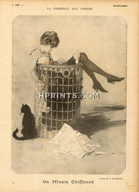 Blampied 1917 La Corbeille aux Papiers, Wastepaper Basket