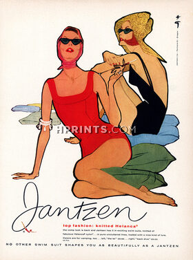 Jantzen (Swimwear) 1958 René Gruau, Bathing Beauty