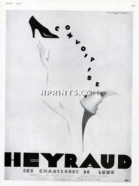 Heyraud (Shoes) 1928 Magd Hérest, Art Deco Poster Art