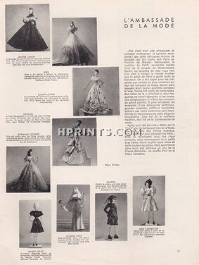 Théâtre de la Mode 1945 Dolls, L'Ambassade de la Mode, Le Décor des Graces, Bonabel, Cocteau... 2 pages
