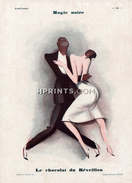 Paul Colin 1928 Le Chocolat du Réveillon (The New Year's Eve Chocolate) Tango Dancers