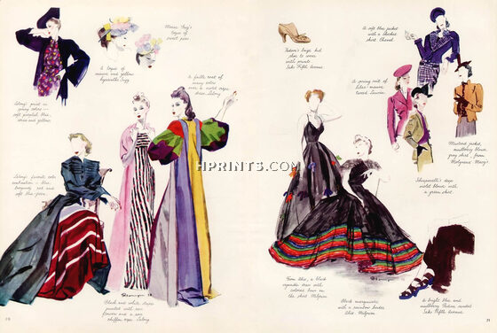 Pierre Mourgue 1938 Lelong, Alix, Schiaparelli, Molyneux, Jeanne Lanvin, Chanel, Suzy, Padova, Mulberry...