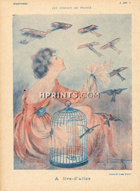 Louis Icart 1917 Les Oiseaux de France...Airplane... World War I