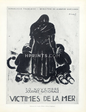 Charles Loupot 1931 Ministère de la Marine Marchande, Victimes de la Mer