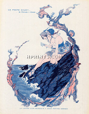 Armand Vallée 1916 Les deux petites sirènes, Bathing Beauty Topless