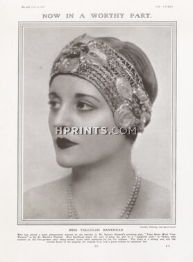 Miss Tallulah Bankhead 1926 Portrait, Photo Dorothy Wilding