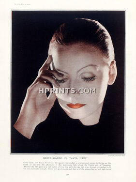 Greta Garbo in "Mata-Hari" 1932 Portrait, Photo Clarence Sinclair-Bull (Clarence Bull)