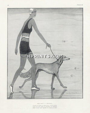 Jean Patou (Couture) 1927 Deauville... Bathing Suit, Greyhound Sighthound