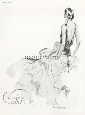 Callot Soeurs 1930 Backless Evening Gown, Paul Valentin