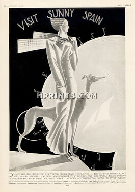 Spanish National tourist 1930 " Visit Sunny Spain" Almada
