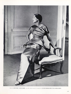 Jeanne Lafaurie (Couture) 1949 Coudurier Fructus Descher (Fabric), Crespy