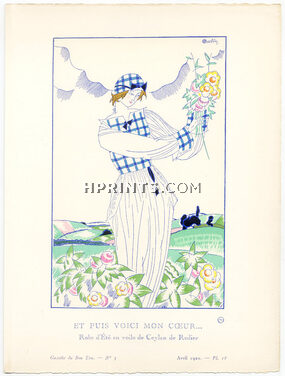 Et Puis Voici Mon Coeur..., 1920 - Charles Martin, Robe d'été en voile de Ceylan de Rodier. La Gazette du Bon Ton, n°3 — Planche 18