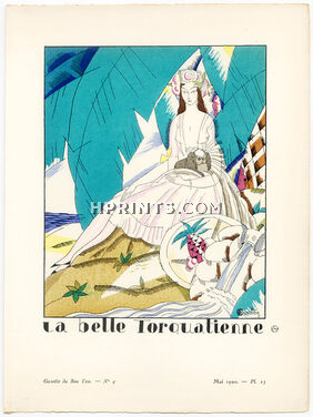 La Belle Torquatienne, 1920 - Charles Martin, Exotic, Pekingese Dog. La Gazette du Bon Ton, n°4 — Planche 25