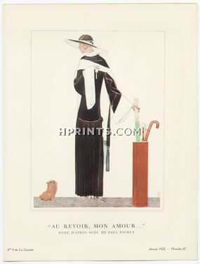 "Au Revoir, mon Amour...", 1922 - Benito, Robe d'après-midi de Paul Poiret. La Gazette du Bon Ton, n°9 — Planche 67